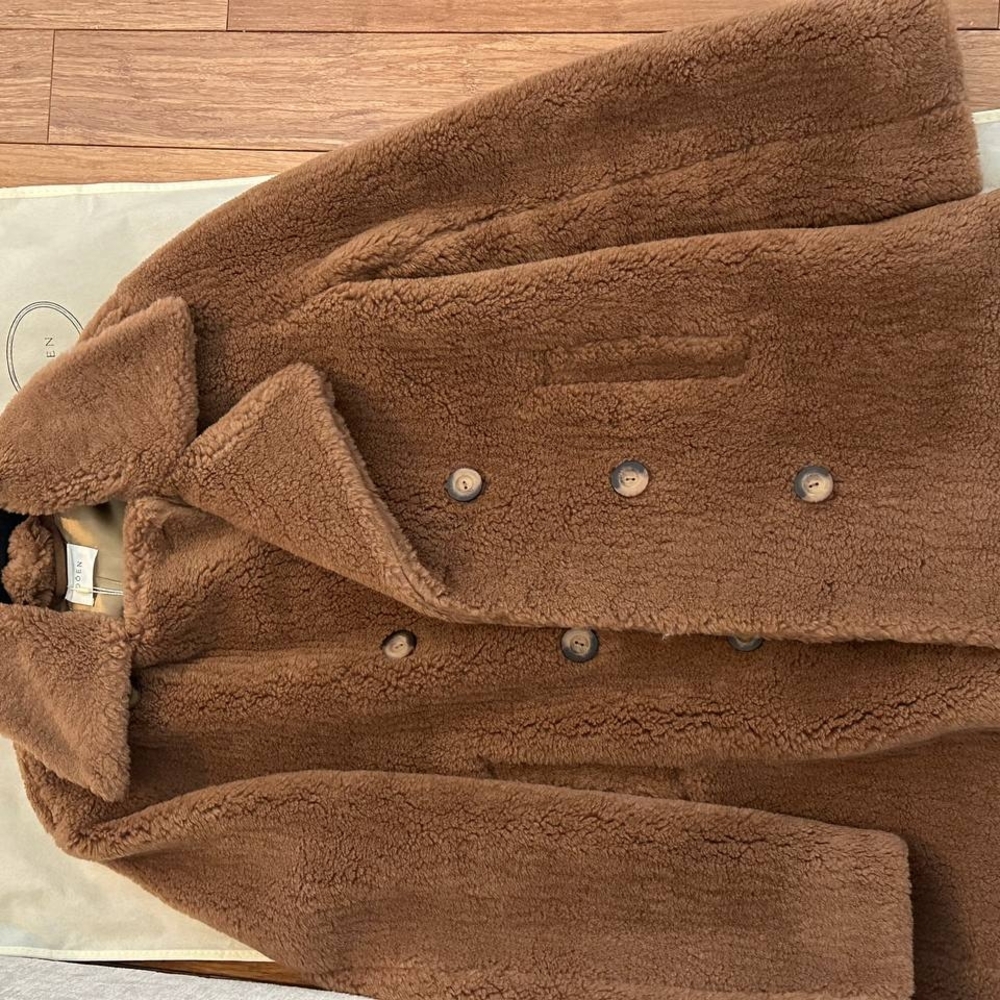 Brown Double-Breasted Women's Coat